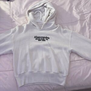 Abercrombie & Fitch White Slightly Cropped Hoodie